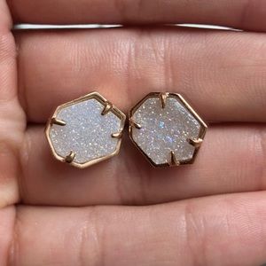 Kendra Scott Rose Gold & Iridescent Drusy Earrings